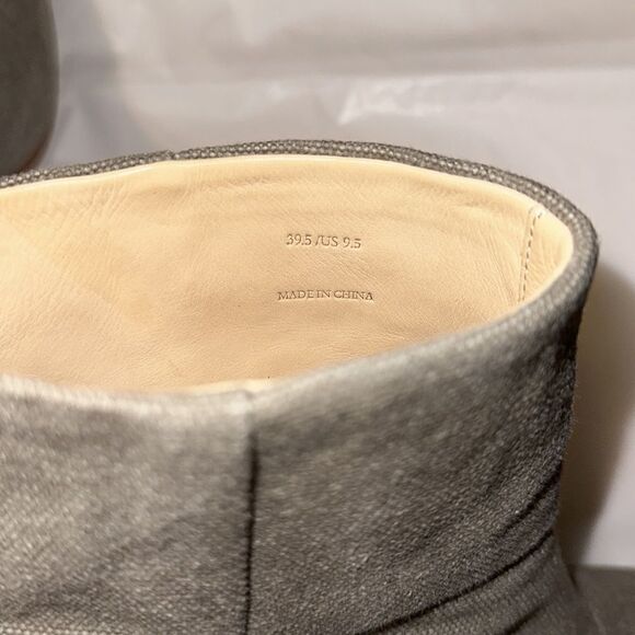 Rag & Bone 9.5 Moth Green Olive Canvas Back Zip Stacked Heel Ankle Booties - Picture 11 of 15